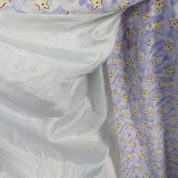 Escada 100% Silk Wrap Dress 38 US M Star Print Purple Tie Short Sleeve Midi 290 - Picture 7 of 11